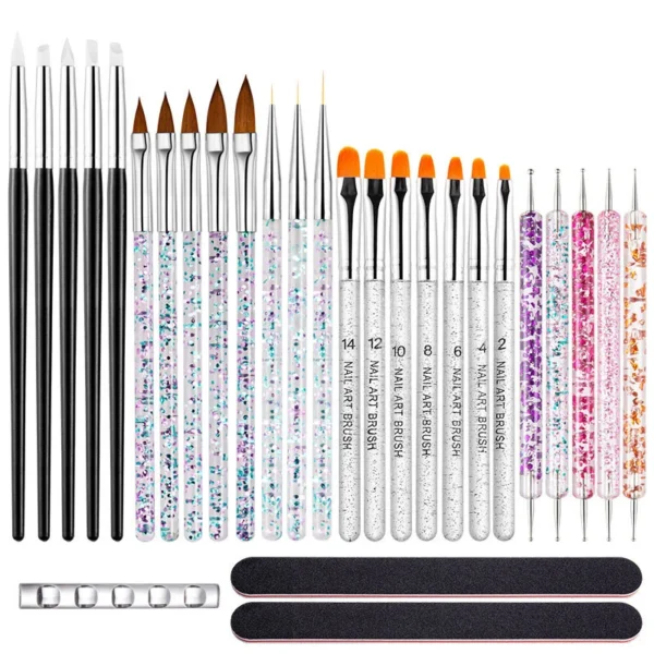 Nail Art Brush Set, Colorful Light Therapy Pen
